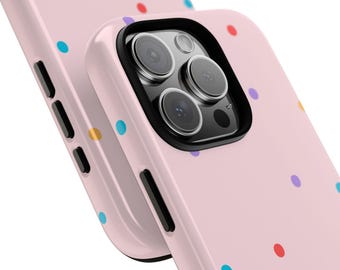 Confetti Style Polka Dot Phone Case in Ballet Pink, Polka Dot iPhone Case, Polka Dot Samsung Case, Tough Pixel Case, Gifts for Her Under 30