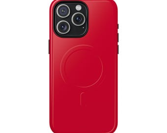 Cherry Red MagSafe® Phone Case for iPhone 17, 16, iPhone 15 and 14, 13 Tough Magnetic Cases, Magsafe Compatible Phone Case, Gifts Under 30