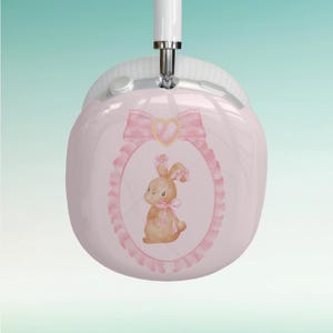 Coquette Pink Bunny AirPod Max Case, Coquette AirPod Max Accessory for Spring, Gift for Bunny Lovers, Easter Gift for Her, Stylish Tech Case