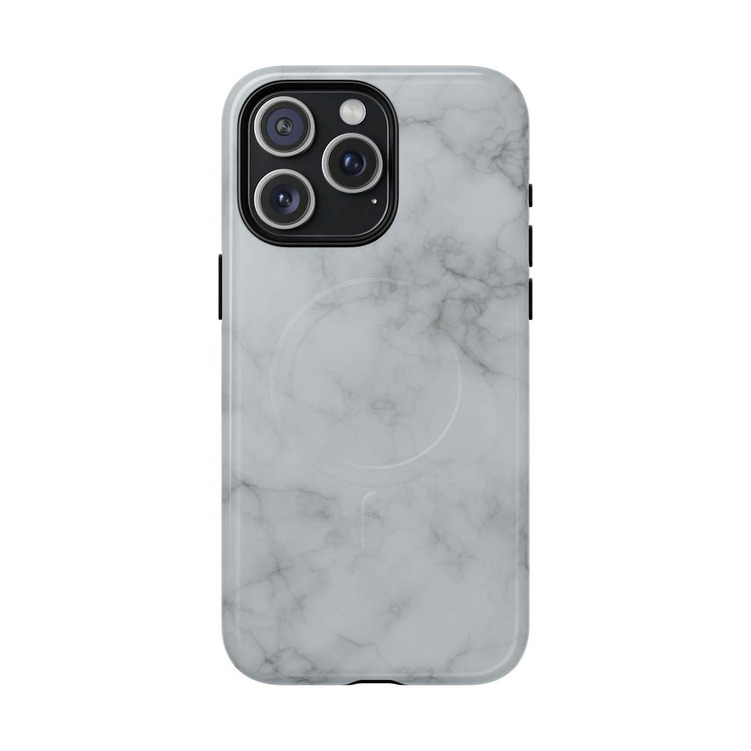 Light Grey Marble Design Magsafe® Iphone Case For Iphone 15 And 14 