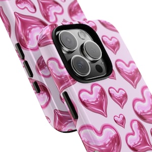 3D Pink Hearts Pink Phone Case, Mothers Day, Eid Gift for Her, iPhone 16 Case, iPhone 12, iPhone 11, iPhone Case, Samsung Case, Pixel Case