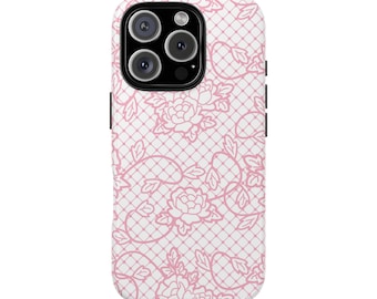 Baby Rosa Spitze Handyhülle, Kokette Handyhülle, iPhone 16 Hülle, iPhone 14, iPhone 11 Hülle, iPhone Samsung Hülle, Pixel Hülle, Geschenke unter 30