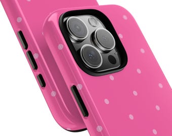 Funda para teléfono con lunares rosas, funda para iPhone con lunares, funda para Samsung con lunares, funda para Pixel con lunares, regalos para ella por menos de 30, funda protectora