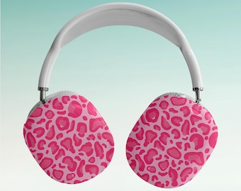 Pink Leopard Design AirPod Max Cases, AirPodMax Protective Cover, AirPod Max Accessory, Animal AirPod Case, Gifts Under 30 for Music Lovers