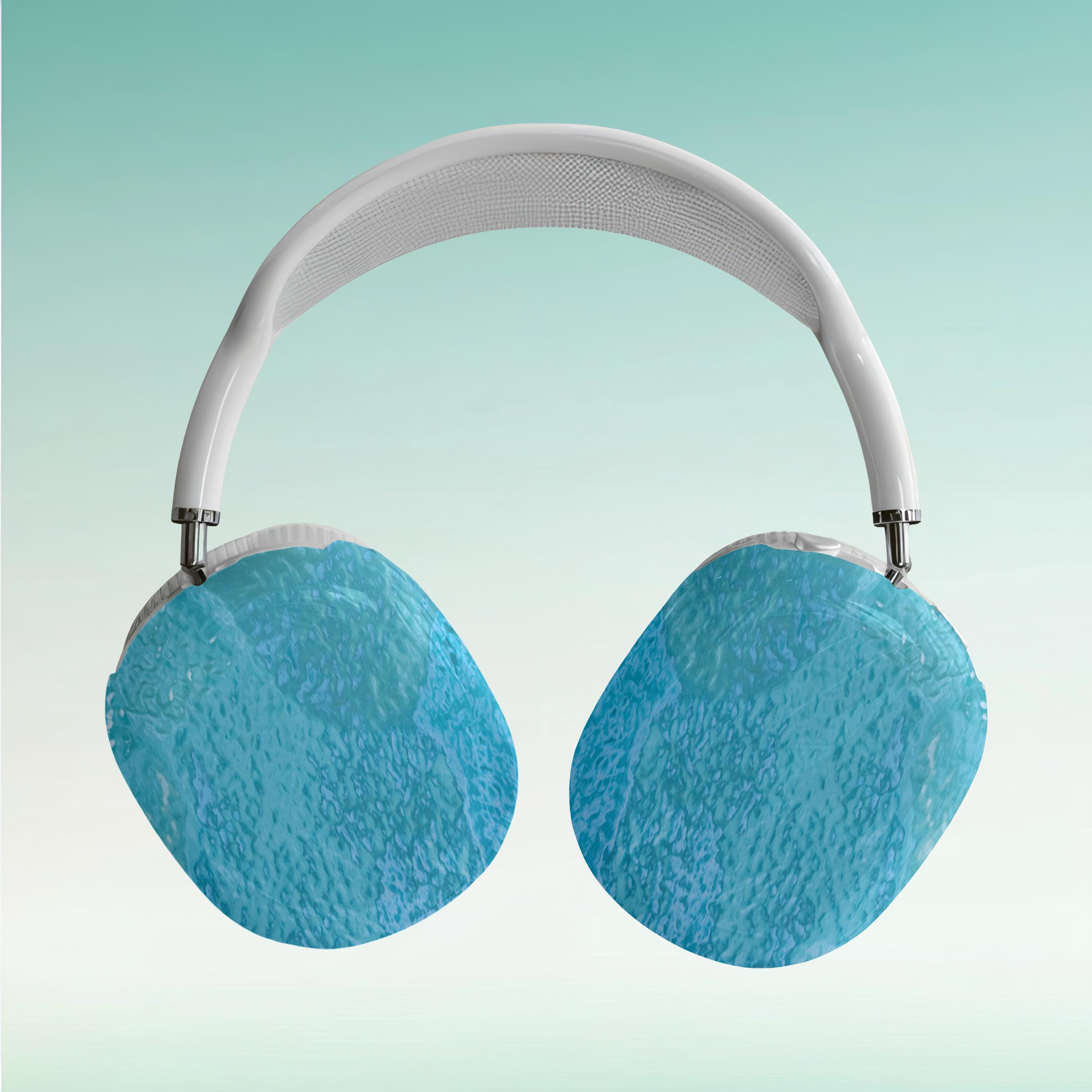 ガラスのような質感のブルーAirPod Maxケース、AirPod Max用のユニーク