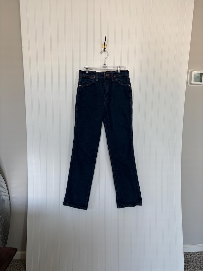 Vintage 1990s Wranglers dark denim straight leg jeans image 5