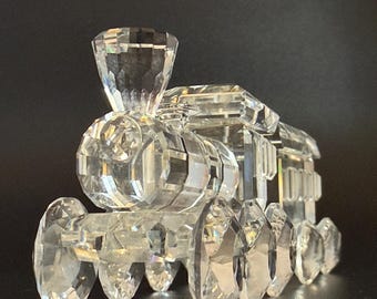 SWAROVSKI クラシック 列車 スワロフスキー クリスタル 汽車 セット Vintage Swarovski Crystal Train Set Figurines With Oval Mirror