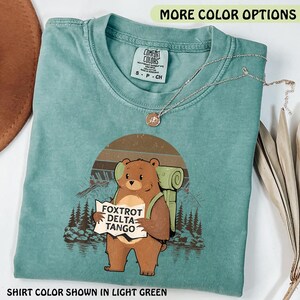 T-shirt Foxtrot Delta Tango FDT, chemise graphique couleurs confort ours en randonnée, t-shirt unisexe