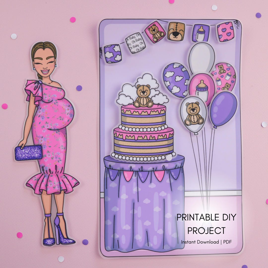 Printable Paper Dolls Baby Shower Celebration Kit, DIY | Instant Download | Craft at Home - Etsy