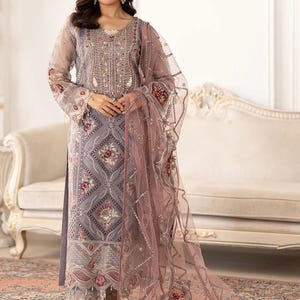 Pakistani Salwar Kameez | Indian Wedding Dress | Indian Salwar Kameez for Women | Ramsha Designer Salwar Suit | Custom Size