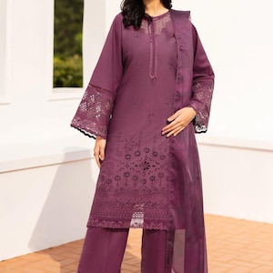 Pakistani Lawn Suits For Women | Indian Lawn Suit | Lawn Shalwar Kameez for Women | Baroque Designer Lawn Suit | Custom Size