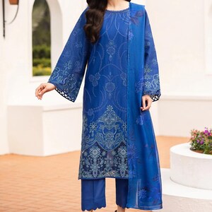 Pakistani Lawn Suits For Women | Indian Lawn Suit | Lawn Shalwar Kameez for Women | Baroque Designer Lawn Suit | Custom Size