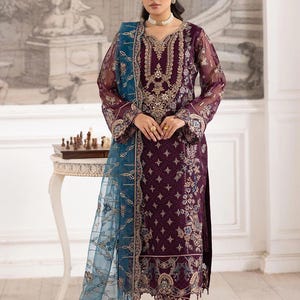Pakistani Salwar Kameez | Indian Wedding Dress | Indian Salwar Kameez for Women | Ramsha Designer Salwar Suit | Custom Size