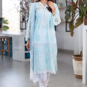 Pakistani Lawn Suits For Women | Indian Lawn Suit | Lawn Shalwar Kameez for Women | Baroque Designer Lawn Suit | Custom Size