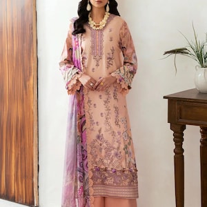 Pakistani Lawn Suits For Women | Indian Lawn Suit | Lawn Shalwar Kameez for Women | Ramsha Designer Lawn Suit | Custom Size