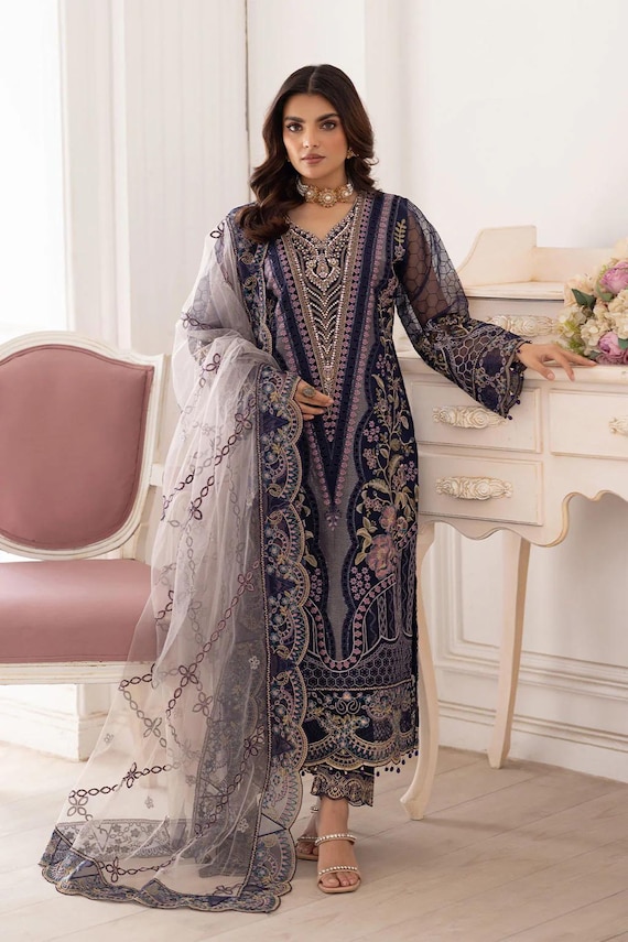 white christmas dresses Salwar Suit Silk Viscose Sea Green Digital Print Salwar Kameez – Kajols main image 0