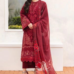 Pakistani Lawn Suits For Women | Indian Lawn Suit | Lawn Shalwar Kameez for Women | Baroque Designer Lawn Suit | Custom Size