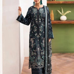 Pakistani Lawn Suits For Women | Indian Lawn Suit | Lawn Shalwar Kameez for Women | Ramsha Designer Lawn Suit | Custom Size