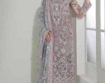 Pakistanische Salwar Kameez für Frauen | Indisches Brautkleid | Bestickter Chiffon Salwar Anzug | Pakistanische Partykleidung | Benutzerdefinierte Größe verfügbar