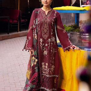 Pakistani Lawn Suits For Women | Indian Lawn Suit | Lawn Shalwar Kameez for Women | Ramsha Designer Lawn Suit | Custom Size