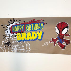 Spider Man Birthday Banner Party Decoration - Hand Painted & Personalized!