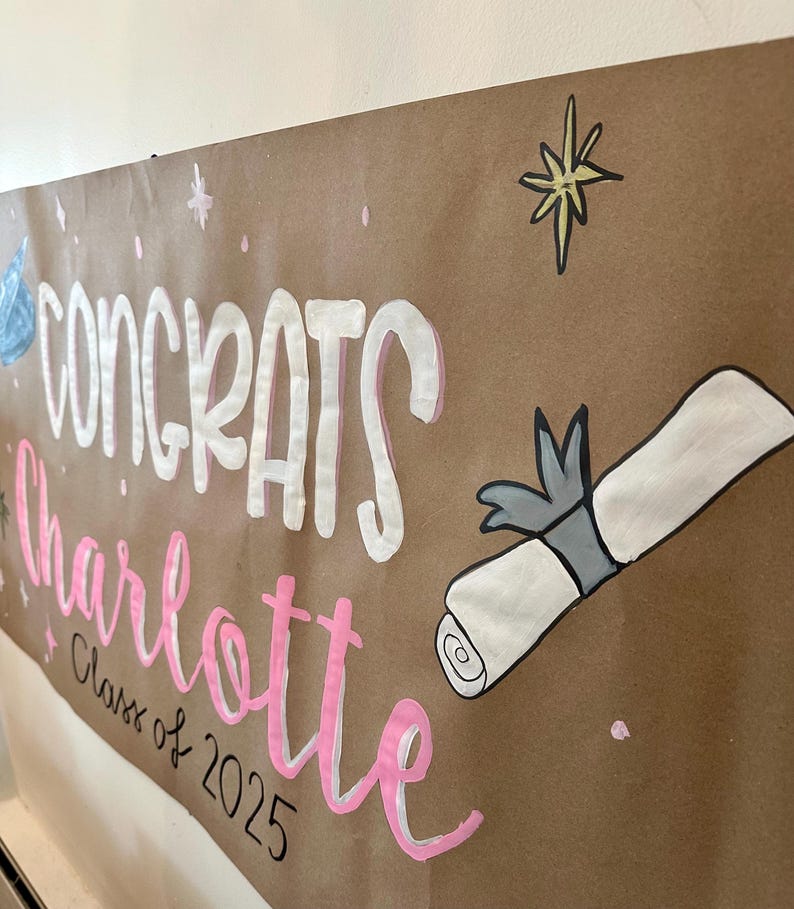 Personalized Graduation Banner: Hand-painted Celebration Decor - Etsy