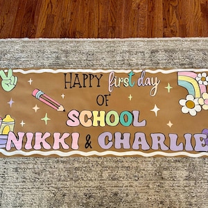 Back to School Banner - Hand Painted & Personalized - Can create custom banner for any celebration!