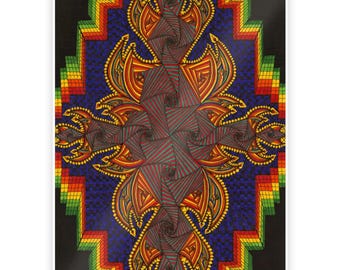 Psychedelic Fractal Art Print: Visionary Geometry Poster