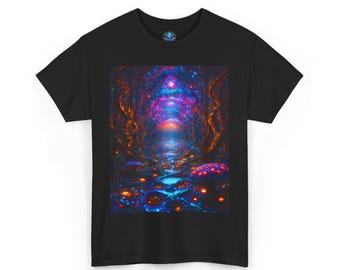 Art Print T-Shirt | Fantasy | Mushrooms | Dark Forest | Space | Nebulas | Galaxies | Spiritual | Journey | Mystical
