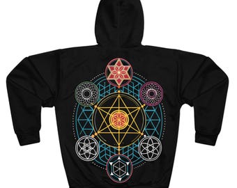 Graphic Pull Over Hoodie | Geometric Design | Geometry | Sacred Geometry | Vector