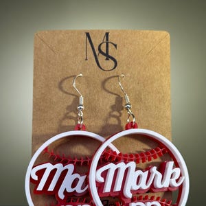 Personalized Baseball Acrylic Earrings
