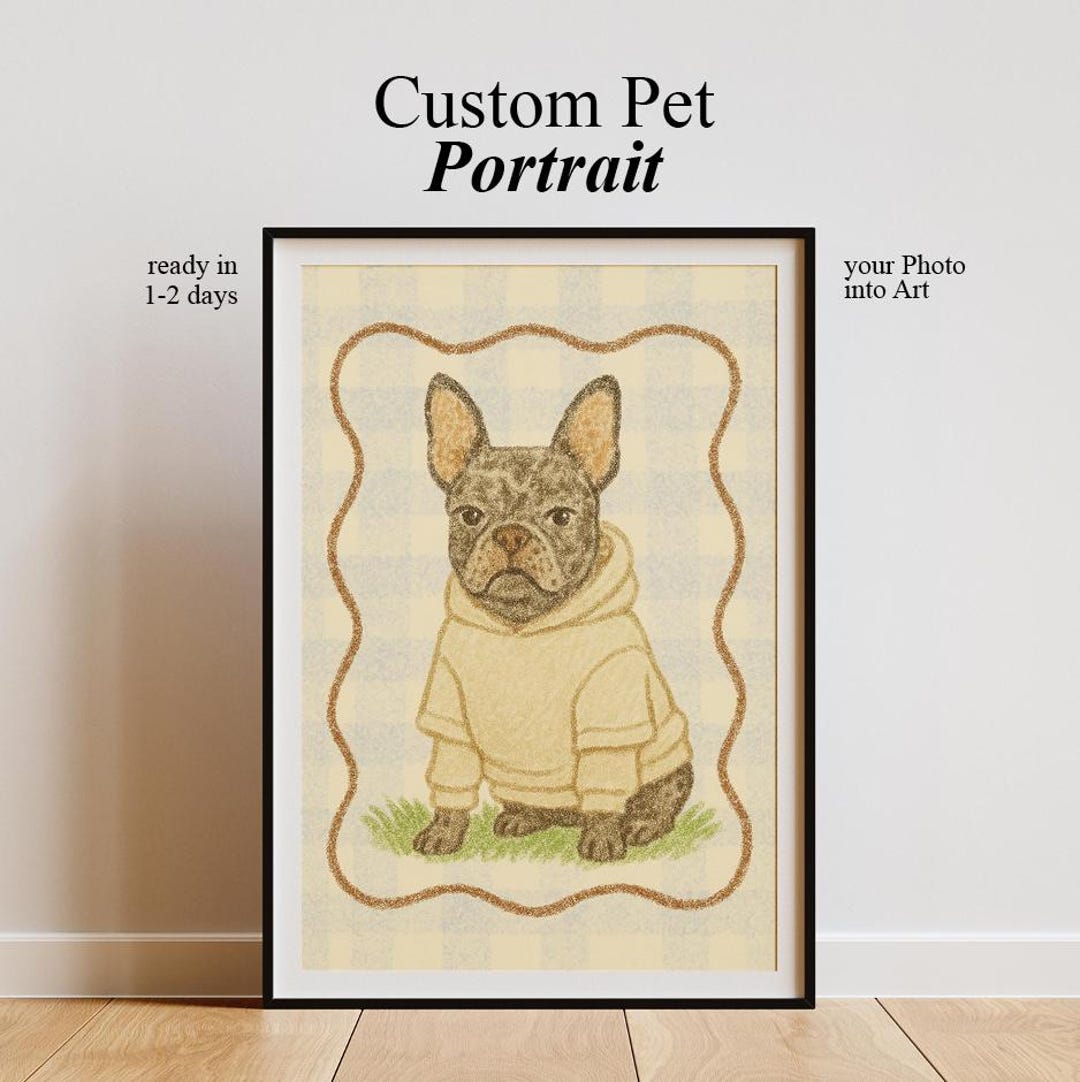 Custom Dog Portrait, Cute Dog Poster, Personalized Badly Drawn Pet Art ...