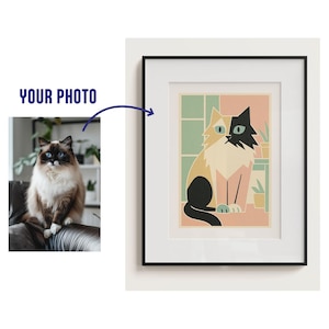 Ritratti di animali disegnati a mano dalla tua foto! Regalo personalizzato perfetto per ogni occasione. Download digitale immediato.