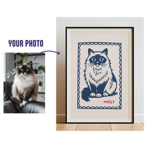Ritratti di animali disegnati a mano dalla tua foto! Regalo personalizzato perfetto per ogni occasione. Download digitale immediato.
