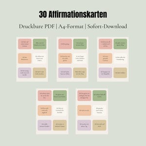 30 Affirmationskarten zum Ausdrucken | Digitales Kartenset | Achtsamkeit & Selbstliebe | Druckbare PDF | Vision Board Karten