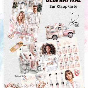 Sparspiel Gesundheit, Sparspiel neu, 2er Klappkarte, Rubbelchallenge, Sparspiele, Artzt Sparchallenge