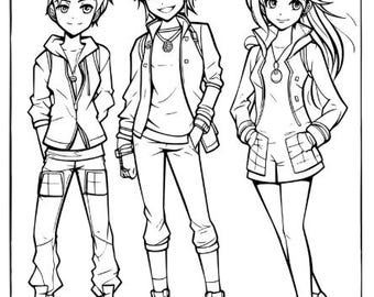 Anime Coloring Book – 25 Unique Pages | Digital Download
