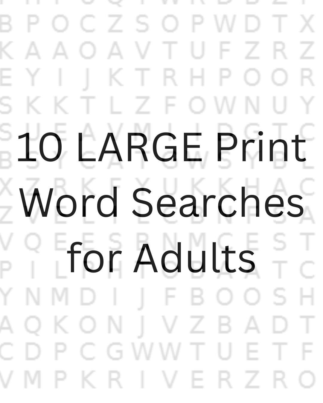 Large Print Word Search Bundle for Adults | 10 Themed Puzzles