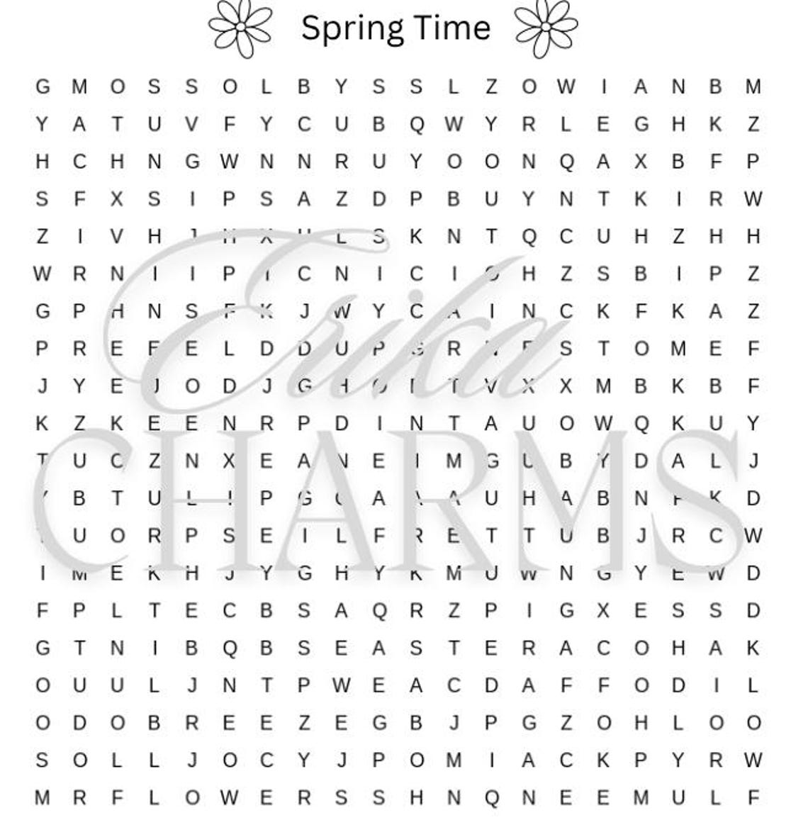 Word Mining Spring Spring Time LARGE FONT Word Search - Etsy