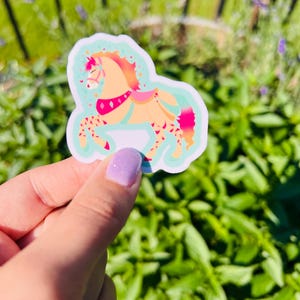 OOPS!! Cotton Candy Carousel Horse Sticker