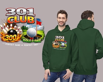 301 Club Bowling 300 and Golf Hole in One Hoodie | Achievement Sports Design