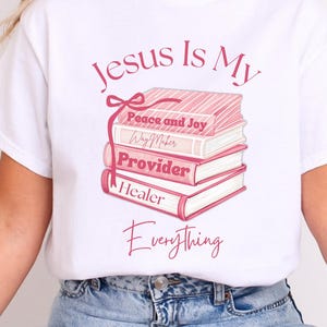 Jesus Bookish T Shirt| Christian Book Shirt for Women | Faith-Based Bible Verse Tee | Religious Gift for Her