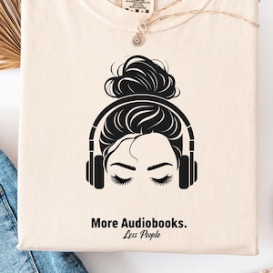 More Audiobooks Less People PNG| Audiobook Lover| Book Lover Sublimation Design| Introvert Bookish Clipart for Mugs, T-Shirts, and Gifts