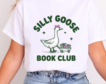 Silly Goose Book Club PNG – Divertente download digitale per amanti dei libri cristiani per sublimazione, adesivi o magliette