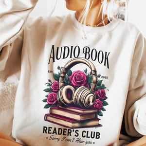 Audio Book Readers Club PNG | Funny Audiobook Lover Gift | Bookish PNG| Digital Download for Sublimation, t shirt or stickers