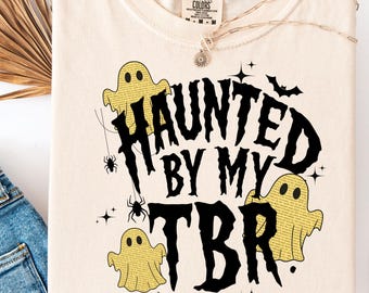 Haunted By My TBR Ghost Bundle PNG | Haunted Book Lover & Cute Cat Ghost Clipart | Spooky Fall Reading PNG Sublimation Book lover Designs