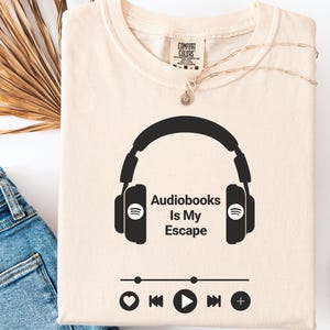 Audiobook Lover PNG| Audiobooks Are My Escape PNG| Book Lover Sublimation Design| Introvert Bookish Clipart for Mugs, T-Shirts, and Gifts