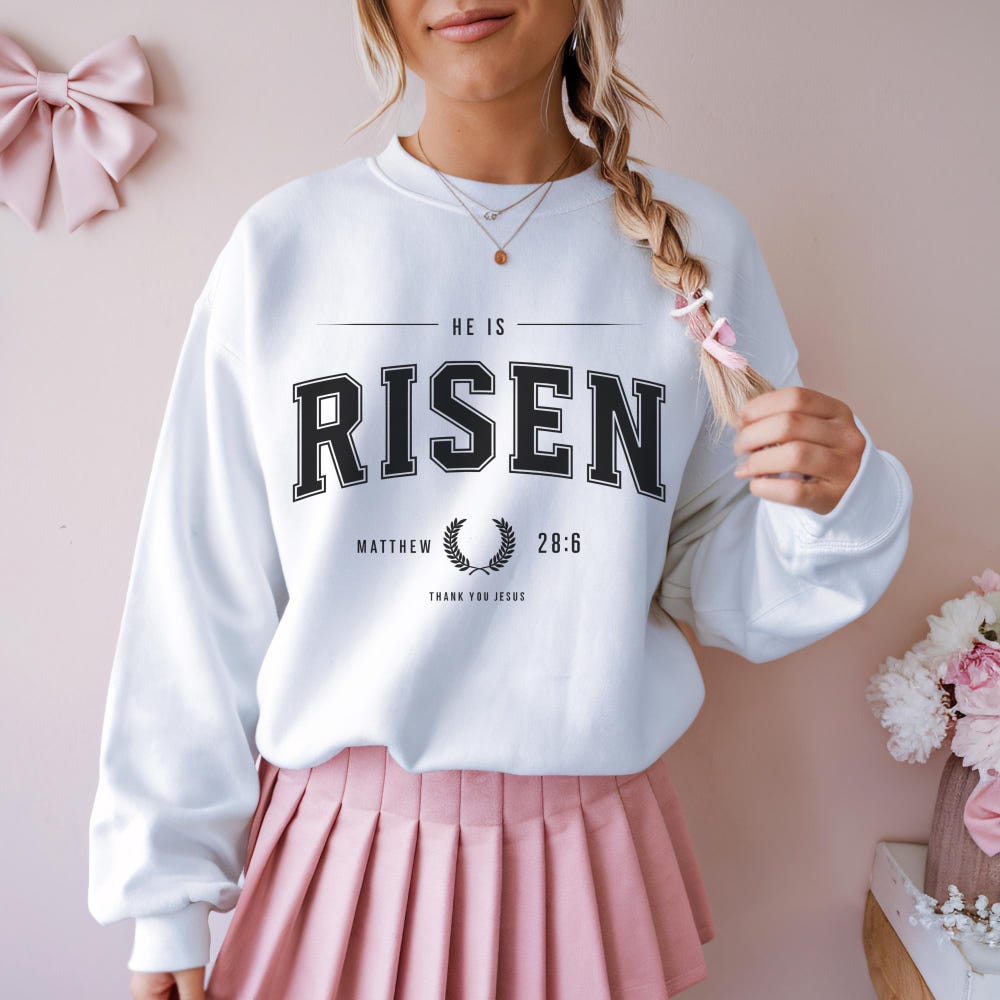 He Is Not Here, He Has Risen Sweatshirt, Easter Sweatshirt, Christian Sweatshirt, Jesus Easter Sweatshirt, Jesus Christ Easter