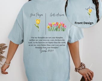 Your Plans Vs Gods Plans Tee, Isaiah 55:8-9 Tee, Inspirational Bible Verse Tee, Religious Gift for Women, Trust God's Plan Shirt