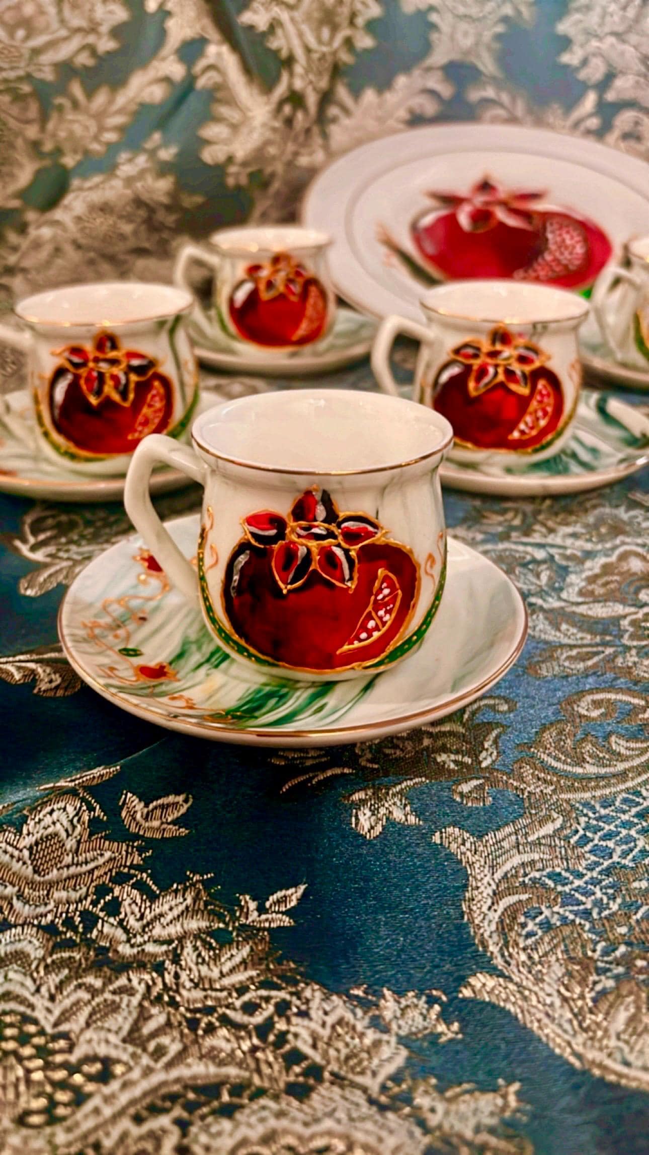 Armenian Handpainted Coffee Cup With Saucer - Etsy